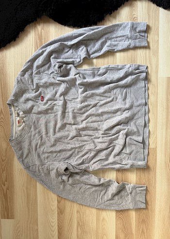 Levis Gri Melanj Bisiklet Yaka Sweatshirt