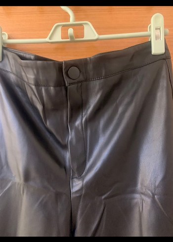 Milla Siyah Deri Kadın Boyfriend Pantolon - Görsel 3