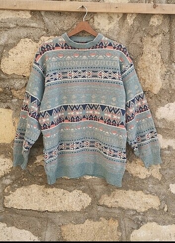 Erkek Vintage 1990s St John's Bay kazak Knitted Crewneck Sweater