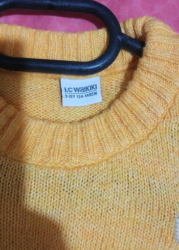 Sarı Nakışlı Triko Kadın Kazak - Görsel 4