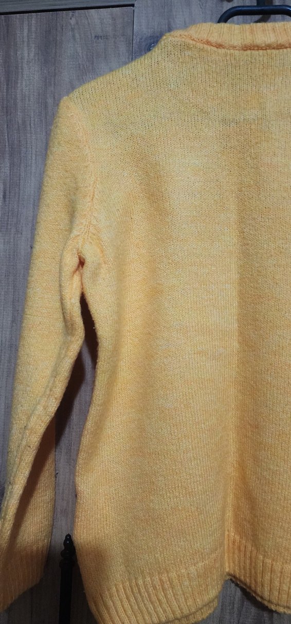 Sarı Nakışlı Triko Kadın Kazak - Görsel 5