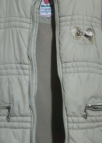 Kız Çocuk Gri Fermuarlı Sıfır Kol Yelek - Görsel 5