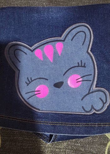 Kız Çocuk Mavi Kot Tulum - Görsel 8