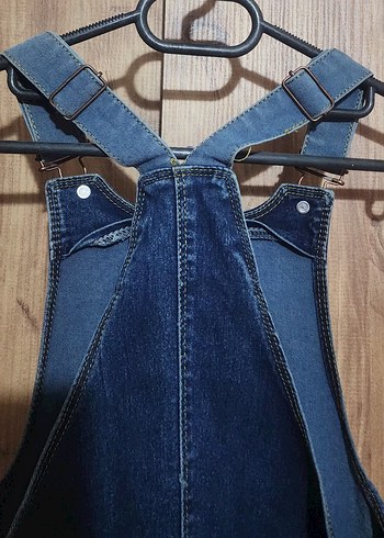 Kız Çocuk Mavi Kot Tulum - Görsel 4