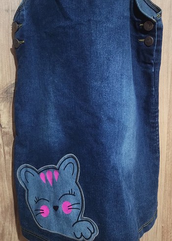 Kız Çocuk Mavi Kot Tulum - Görsel 2