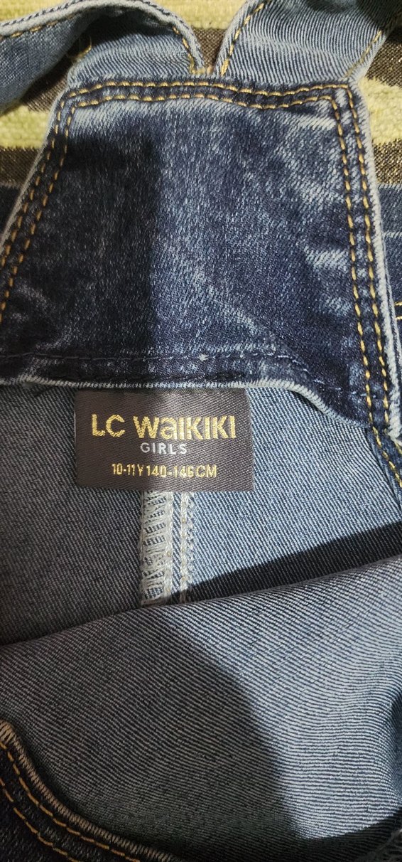 Kız Çocuk Mavi Kot Tulum - Görsel 5