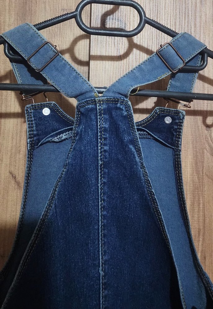 Kız Çocuk Mavi Kot Tulum - Görsel 4