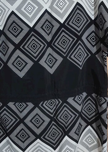 Bohem Gri Kısa Kollu Midi tunik - Görsel 5