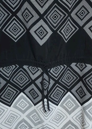 Bohem Gri Kısa Kollu Midi tunik - Görsel 3