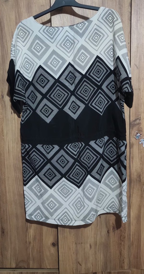 Bohem Gri Kısa Kollu Midi tunik - Görsel 4