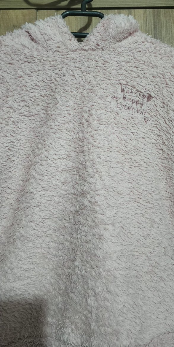 Kız Çocuk Pembe Peluş Sweatshirt - Görsel 4