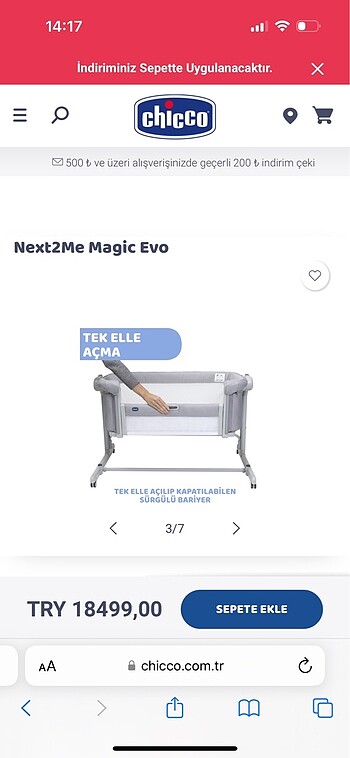 Beden ten rengi Renk Chicco next to me magic anne yanı yatak