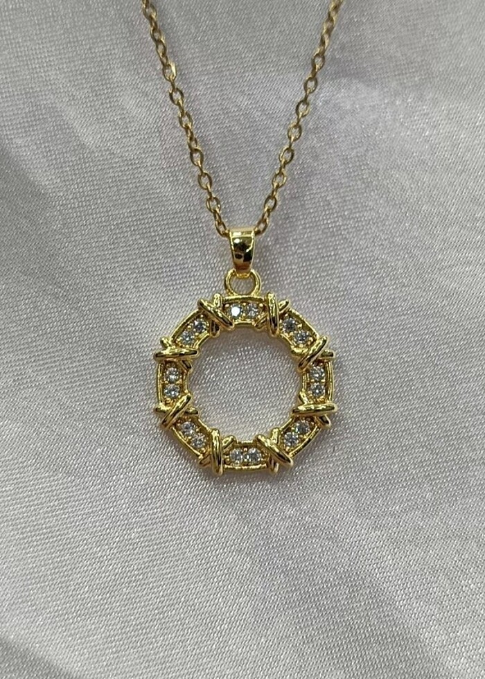 Stainless Stell 316L İtalyan Çelik Zirkon Taş Kolye - Görsel 2