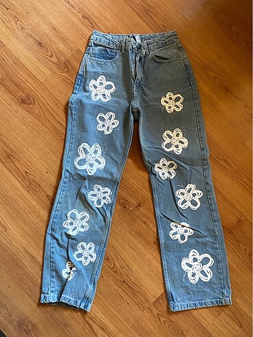 ragged desenli straight fit kot