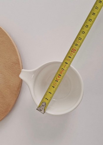 Beyaz Seramik Sosluk Seti Ahşap Standlı - Görsel 6