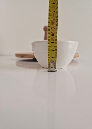 Beyaz Seramik Sosluk Seti Ahşap Standlı - Görsel 7