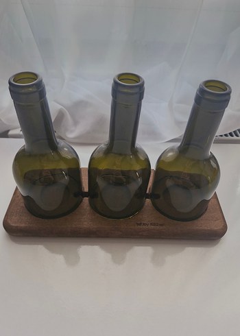 Ahşap Tepsili 3'lü Şişe Mumluk Seti - Görsel 3