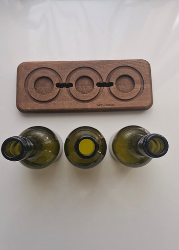 Ahşap Tepsili 3'lü Şişe Mumluk Seti - Görsel 4