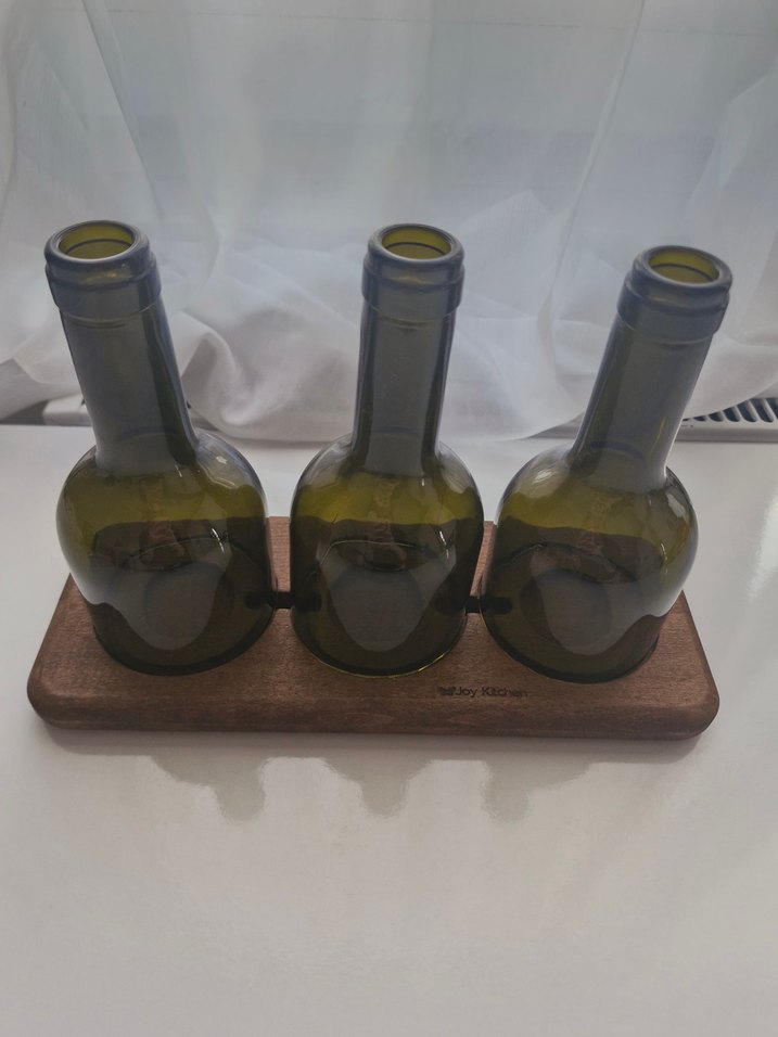 Ahşap Tepsili 3'lü Şişe Mumluk Seti - Görsel 3