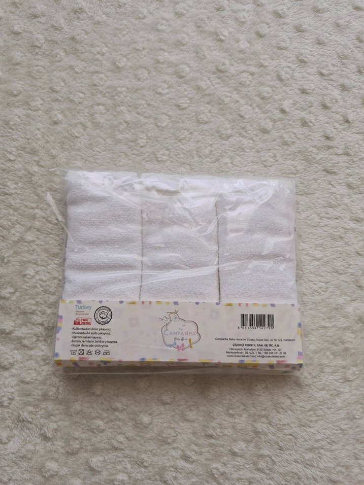 Campanha 3'lü Pamuk Bebek Ter Havlusu 28x28 cm - Görsel 2