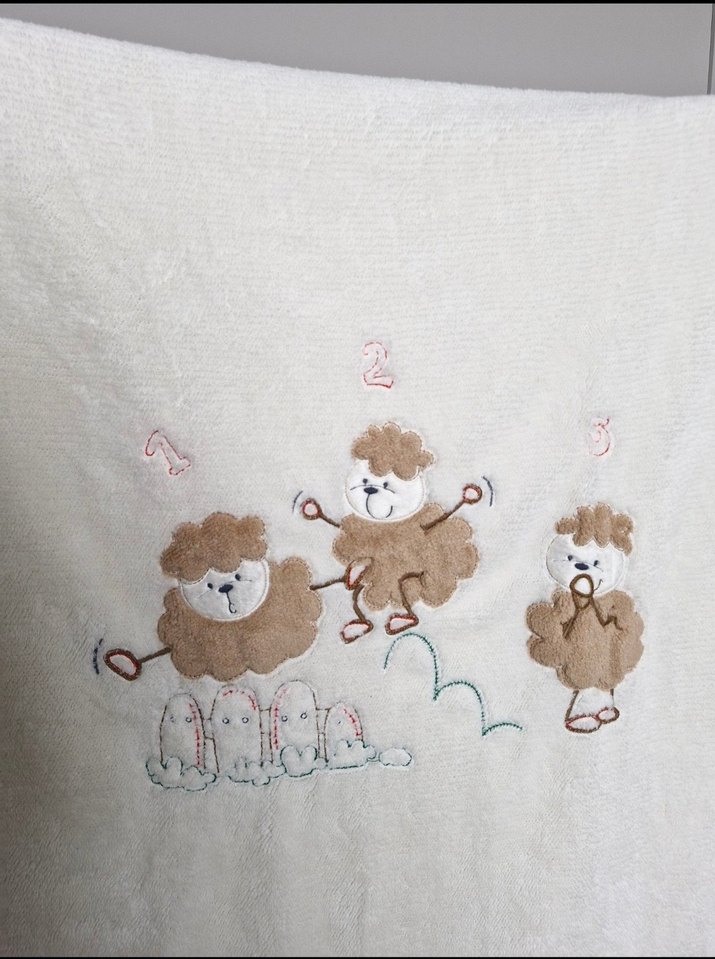 Nakışlı Beyaz Bebek Battaniyesi - Görsel 3