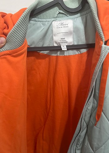 Turkuaz Kapüşonlu Kadın Streetwear Mont - Görsel 4