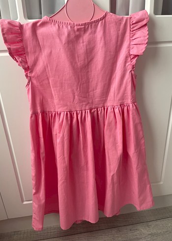 LC Waikiki Pembe Kız Çocuk Keten Elbise