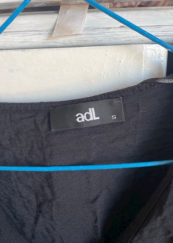 Siyah Keten V Yaka Salaş Elbise - Görsel 4