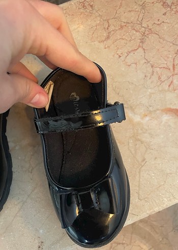 Kız Çocuk Siyah Rugan Babet Ayakkabı - Görsel 3