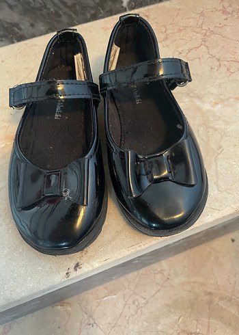 Kız Çocuk Siyah Rugan Babet Ayakkabı - Görsel 4