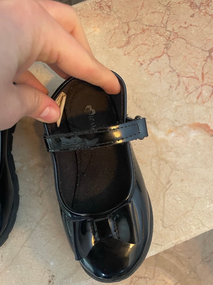 Kız Çocuk Siyah Rugan Babet Ayakkabı - Görsel 3