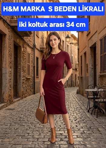 H&M Bordo Elbise