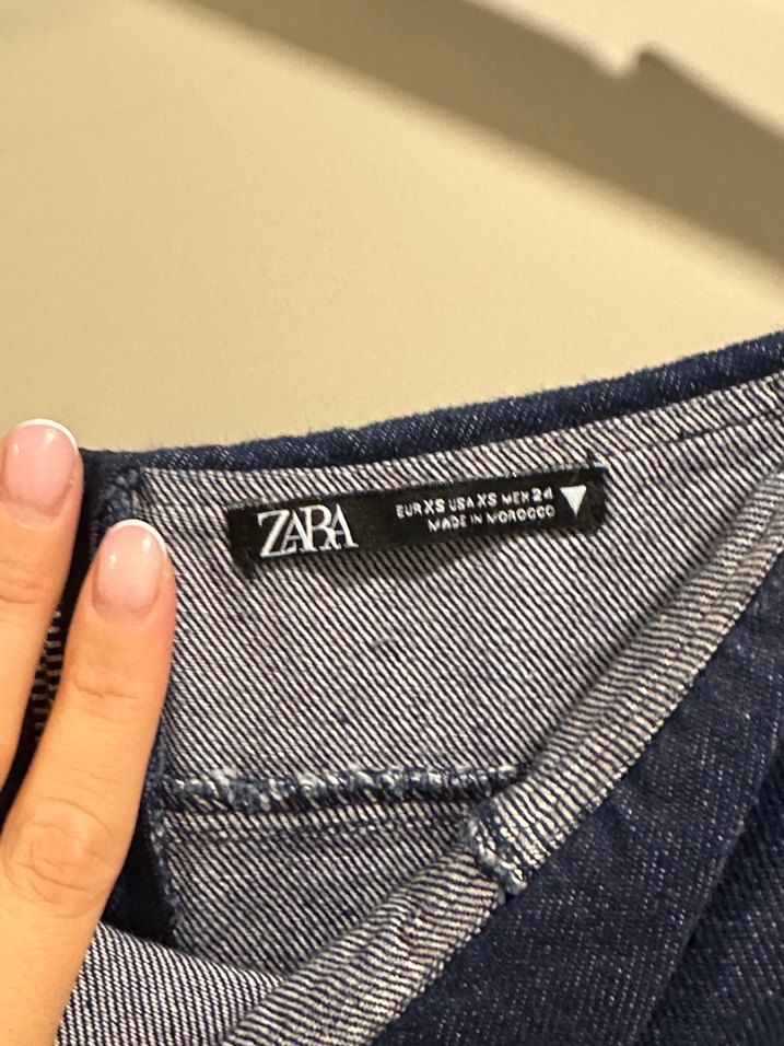 Zara Koyu Lacivert Straplez Top — görsel 5/6