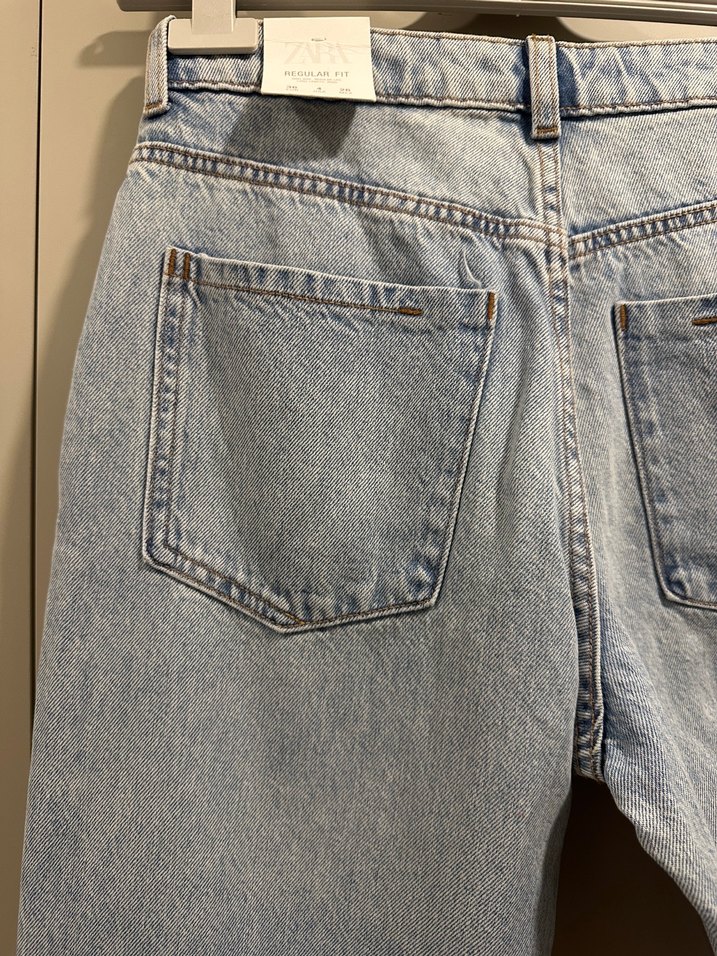 Açık Mavi Yüksek Bel Düz Paça Jean — görsel 6/7