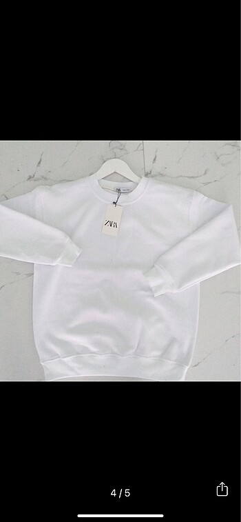 m Beden beyaz Renk Zara Kadin Beyaz Sweatshirt