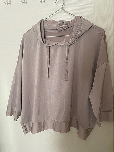 Parlak Bej Rengi Oversize Crop