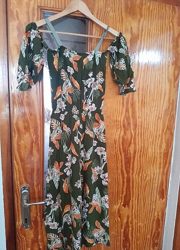 Desenli poplin tulum