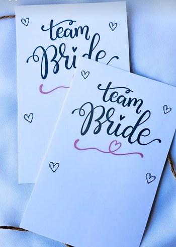  Beyaz Team Bride kartı