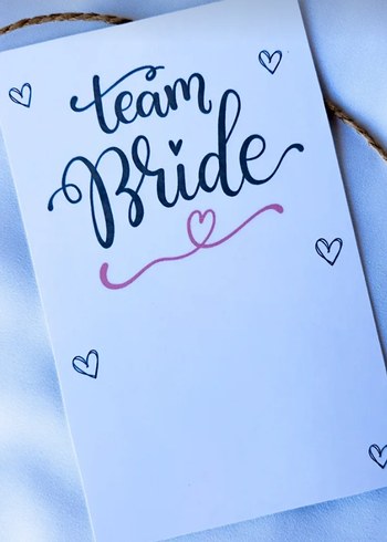 Beyaz Team Bride kartı