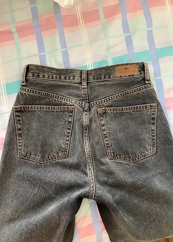 Düz kesim gri Kadın Kot Pantolon - Görsel 4