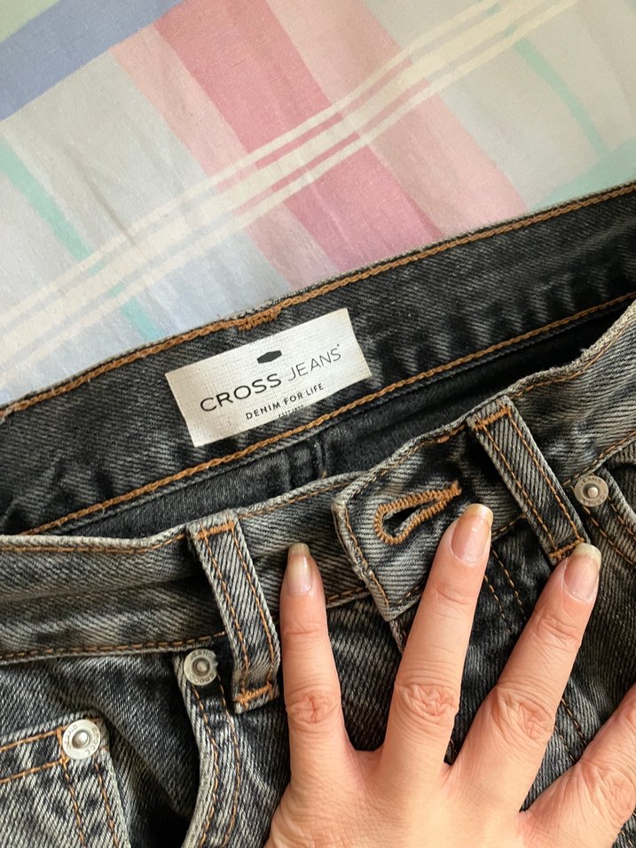 Düz kesim gri Kadın Kot Pantolon - Görsel 2