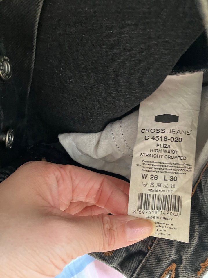 Düz kesim gri Kadın Kot Pantolon - Görsel 3