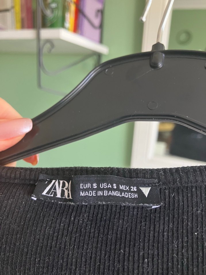 Siyah önü büzgülü Kısa Kollu Kadın Bluz - Görsel 2