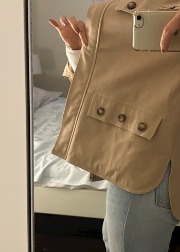 Faik Sönmez Bej midi Kadın Trençkot Düğmeli Rahat Kesim