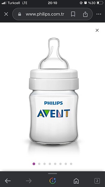  Beden beyaz Renk Philips Avent 125ml biberon