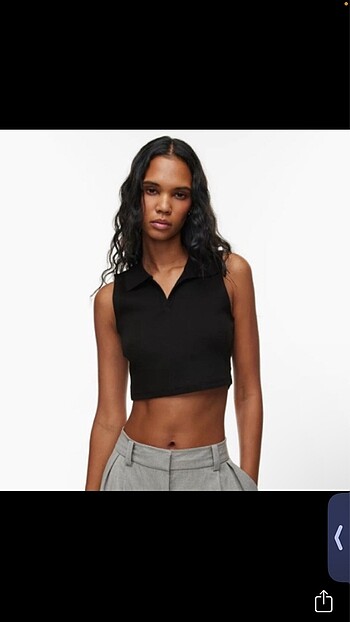 Lcw kolsuz polo yaka crop top