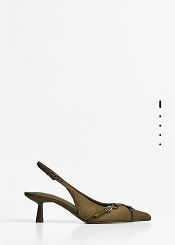 Haki Süet Tokalı Stiletto Kadın Ayakkabı - Görsel 5