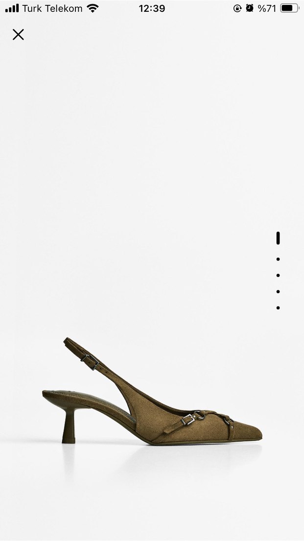 Haki Süet Tokalı Stiletto Kadın Ayakkabı - Görsel 5