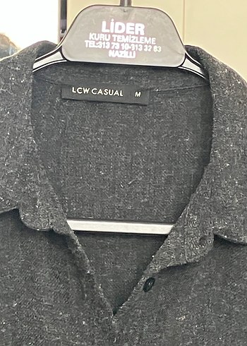 Gri Keten görünümlü Düğmeli Gömlek - Görsel 2