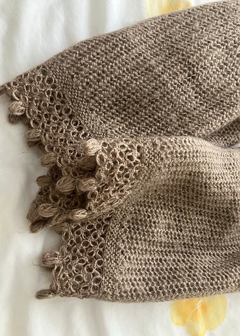 Bej Örgü Kadın Şal - Görsel 2